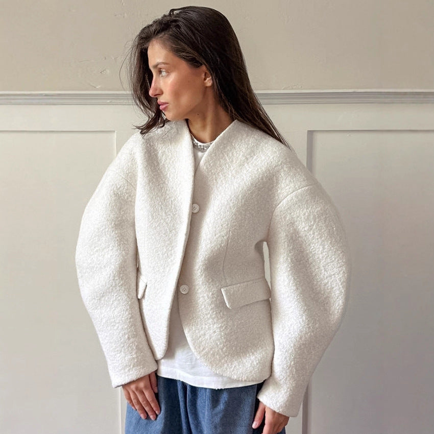 Classic Thick Woolen Female Style Coarse Tops