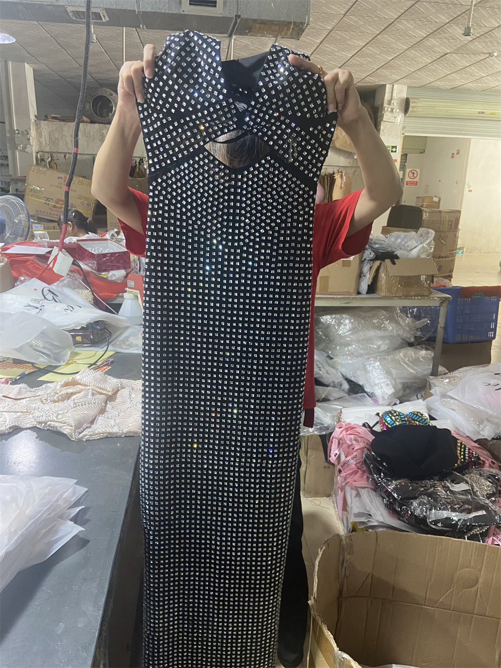 Rhinestone Camisole Dress Light Luxury Minority Dresses