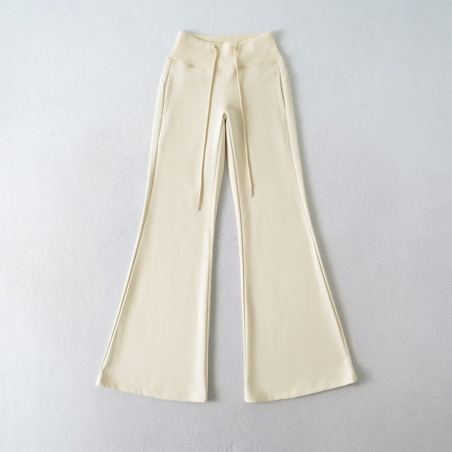 Women's Hot Drawstring Low Waist Fleece-lined Flared Pants