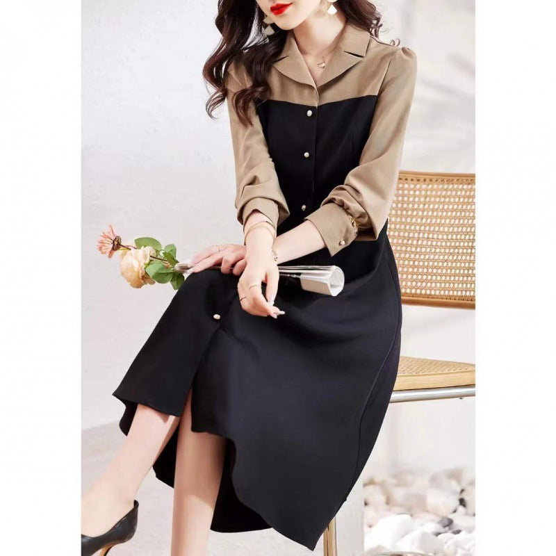 Women's Stylish Elegant Simple Stitching Design Fake Dresses