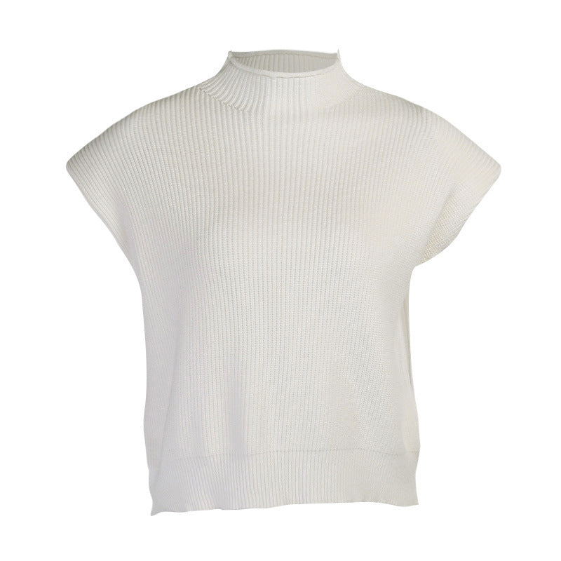 Women's Solid Color Knitted Sexy Temperament Turtleneck With Sleeves Sweater
