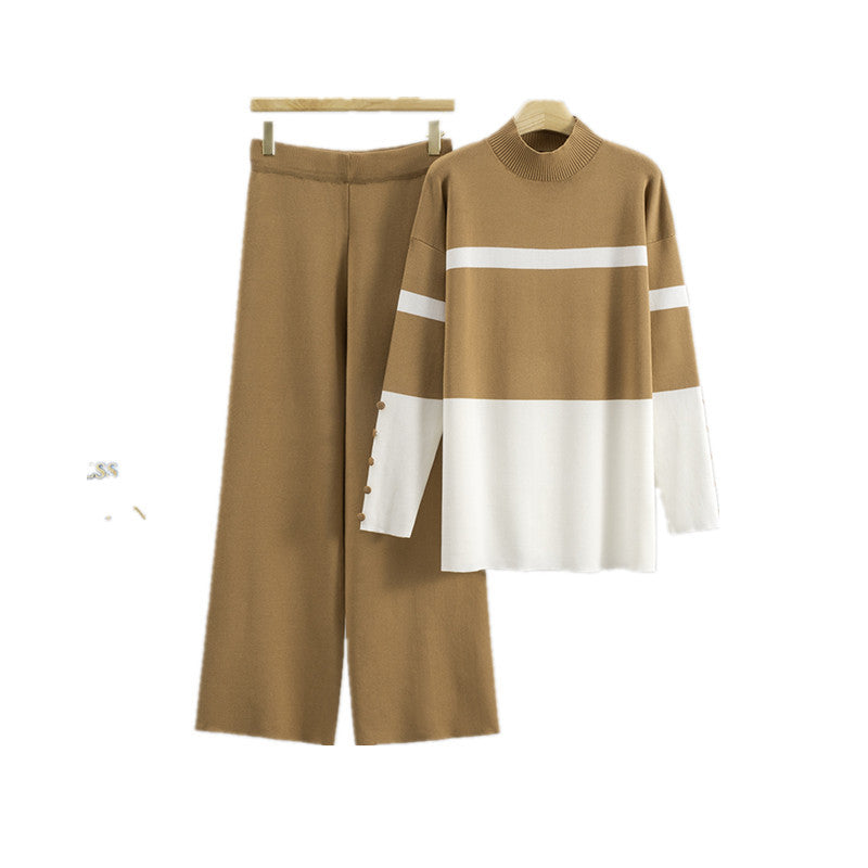 Women's European Goods Sports Striped Loose Two-piece Fashion Casual Suit