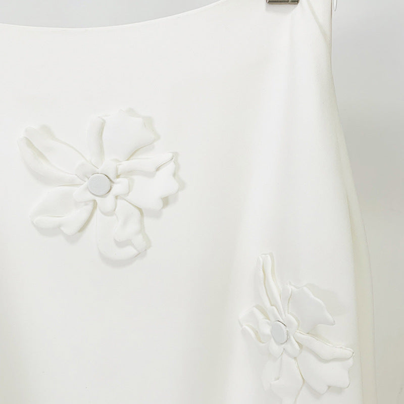 Camisole Three-dimensional Flower Mid-length Dress Set Tops