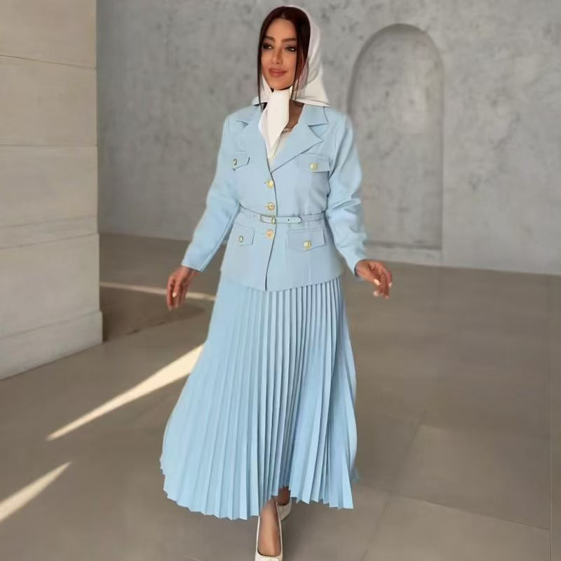 Women's Innovative Comfortable Temperament Long Pleated Suits