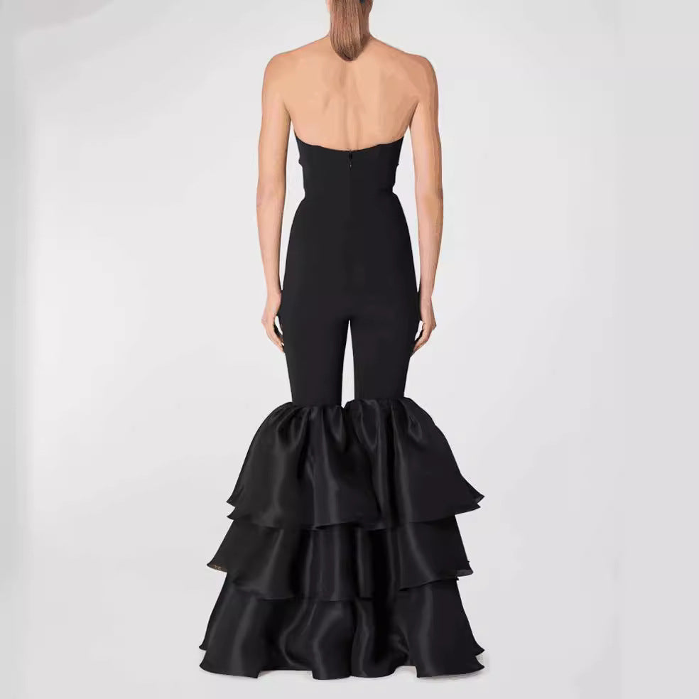 Women's Bandage Fashion Tube Cake Leg Banquet Jumpsuits