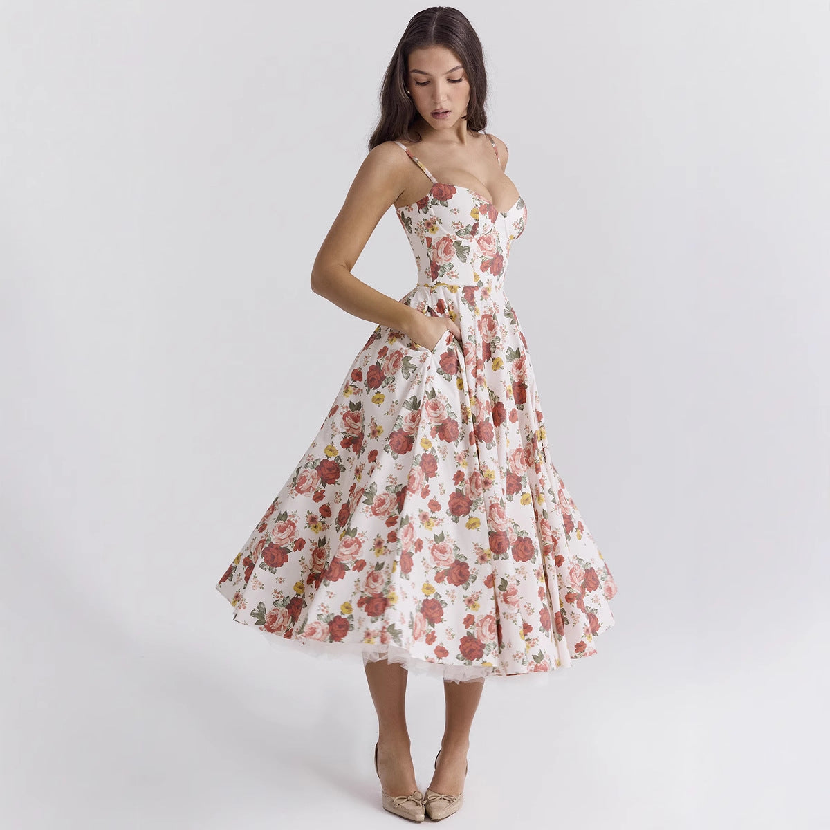 Women's Sexy Straps Tulle Large Swing Elegant Dresses
