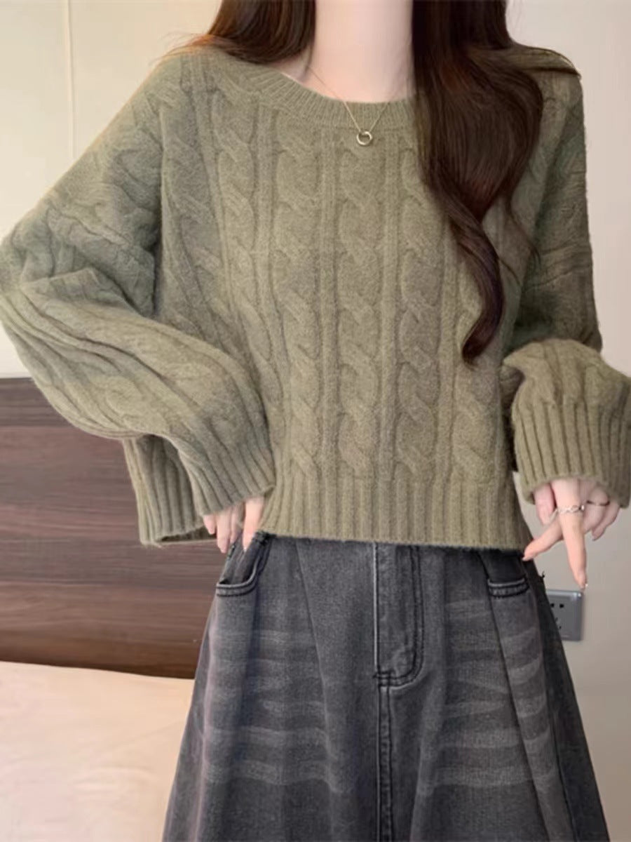 Women's Round Neck Inner Wear Lazy Soft Women's Sweater