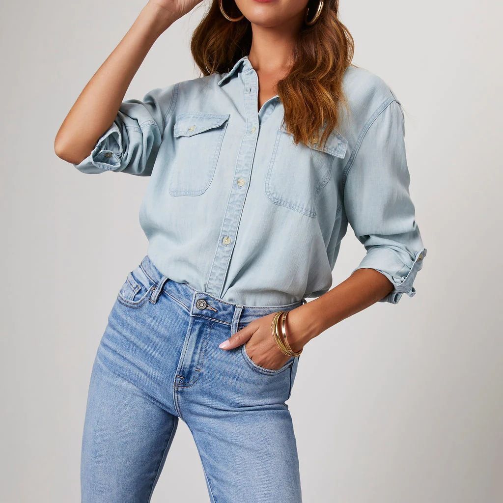 Women's Denim Shirt Autumn Casual Polo Collar Single-breasted Jackets