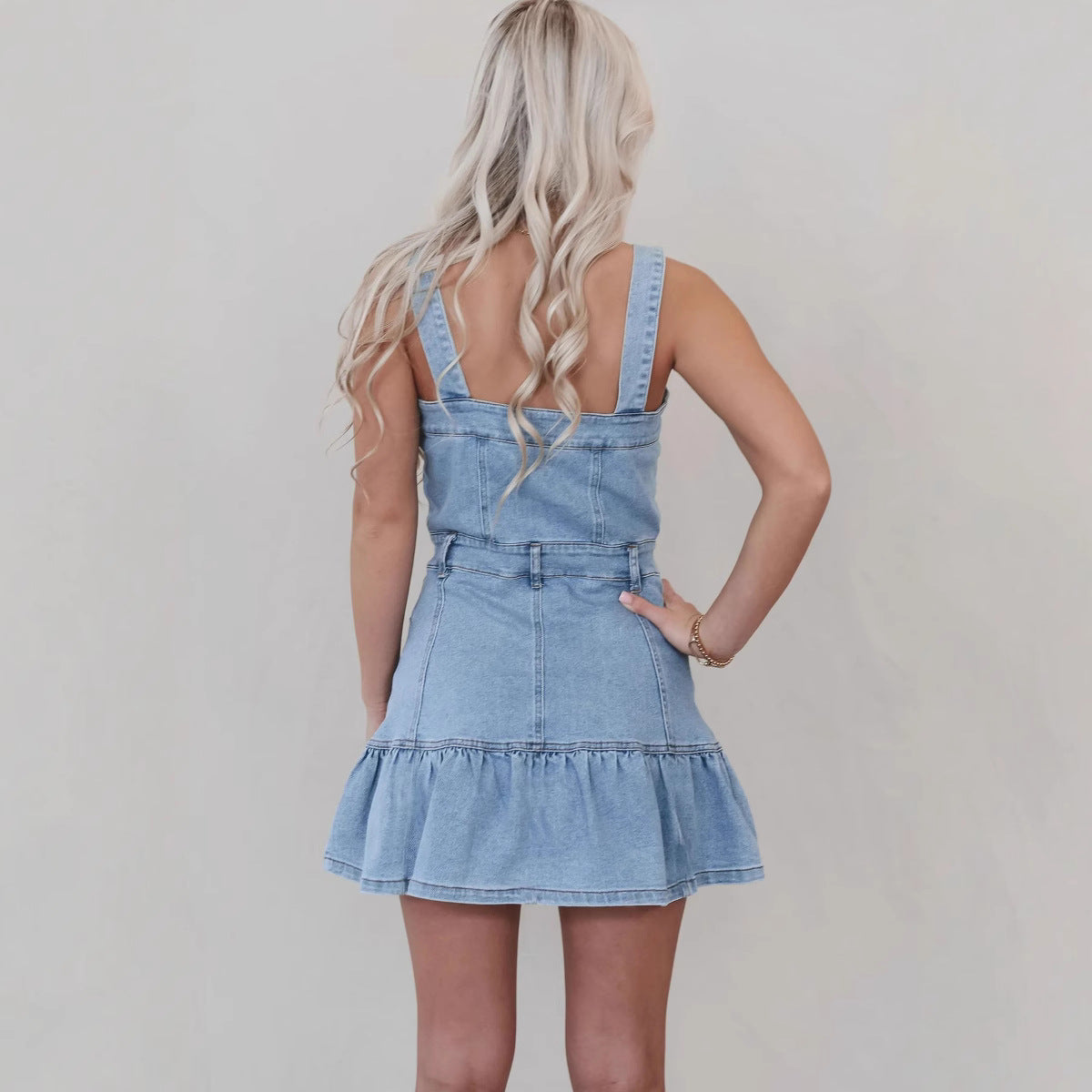 Women's Temperament Commute Fashion Suspenders Hot Denim Dresses