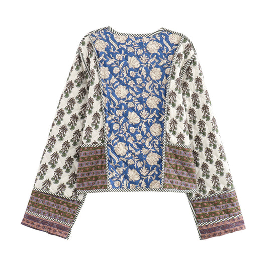 Women's Fashion Double-sided Printing Thread Cotton Coats