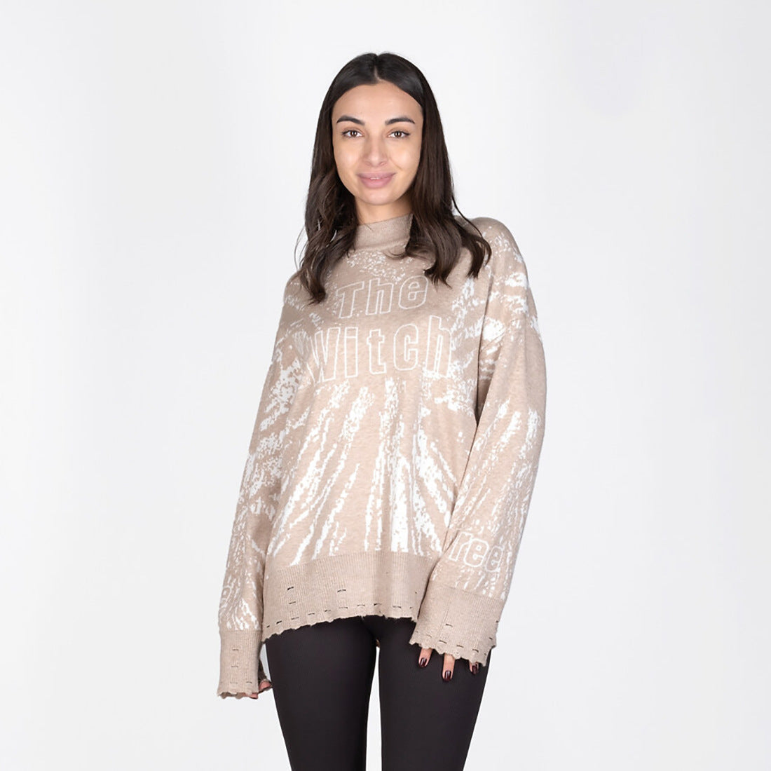 Women's Street Loose Letter Embroidery Personalized Tatted Sweaters