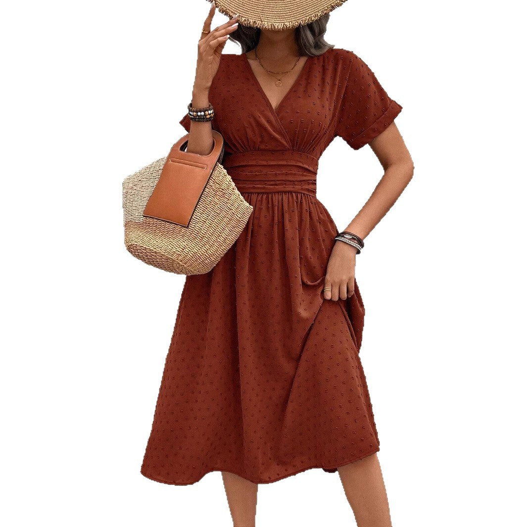 Women's Summer Fashion Medium Fur Ball Elegant Dress