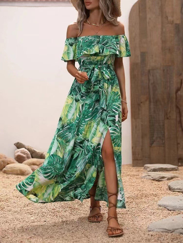 Women's Summer Ruffled Tied Waist Dress For Dresses