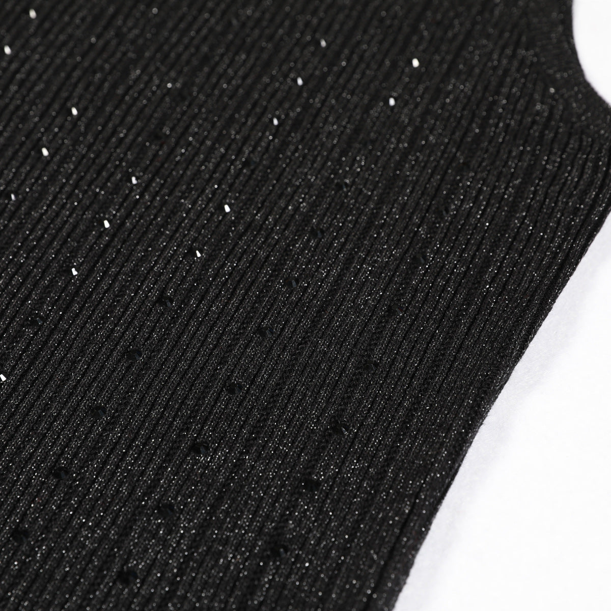 Women's Quality Knitted Dress Rhinestone Wool Woven Dresses