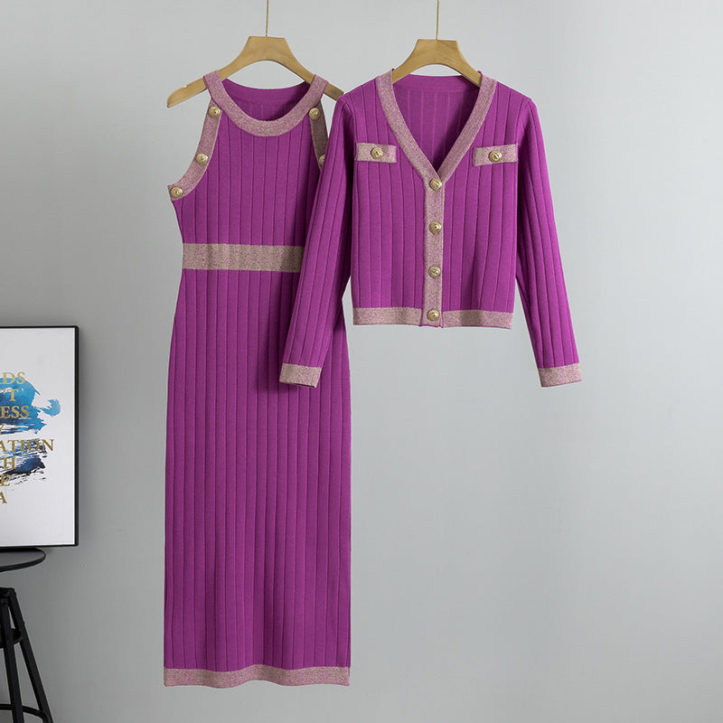 Women's French Style Temperament Dress Two-piece Set Fashion Casual Suit