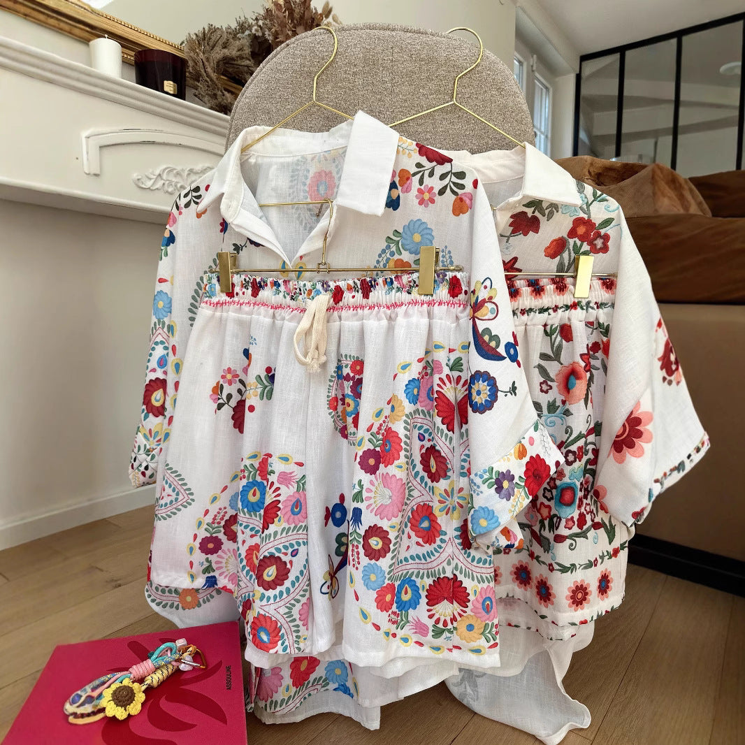 Durable Classic Stylish Bohemian Linen Shirt Fashion Casual Suit