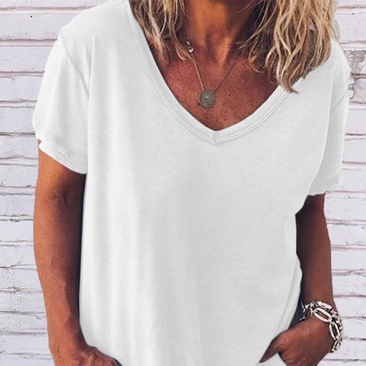 Women's Large T-shirt Summer Loose Leisure Short-sleeved Blouses