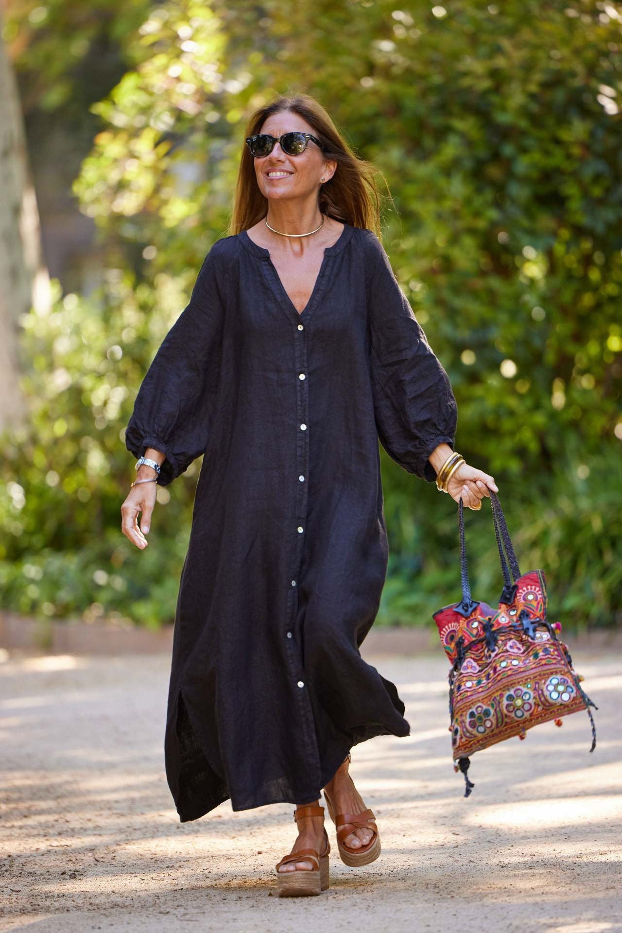 Women's Summer Cotton Linen Shirt Casual Commuter Style Dress