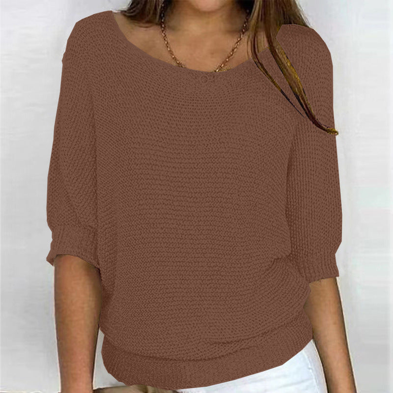 Women's Neck Three-quarter Sleeve For Air Conditioned Women's Sweater