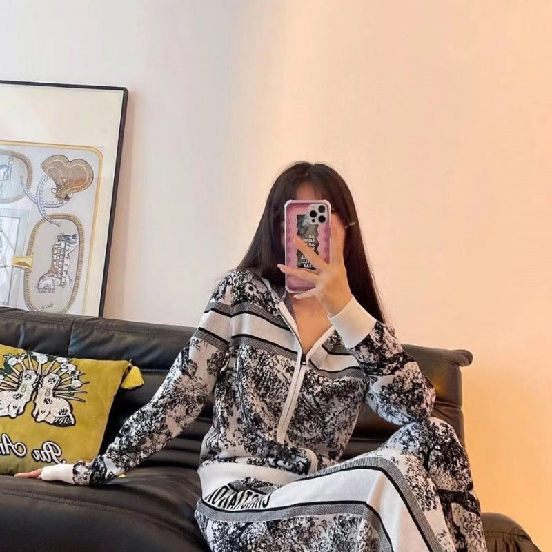 Spring Fashion Animal Pattern Hooded Casual Suits