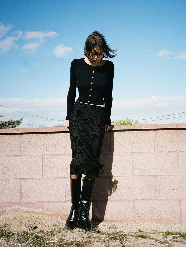 Print Sexy Oblique Cut Elegant French Skirts