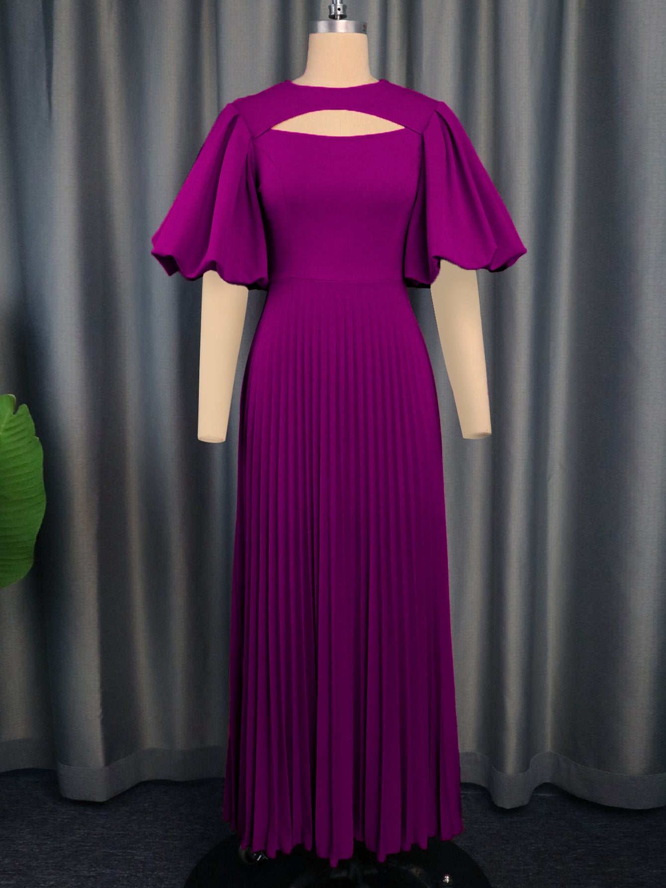 Lantern Sleeve Cinched Waist Pleated Comfortable Skirts