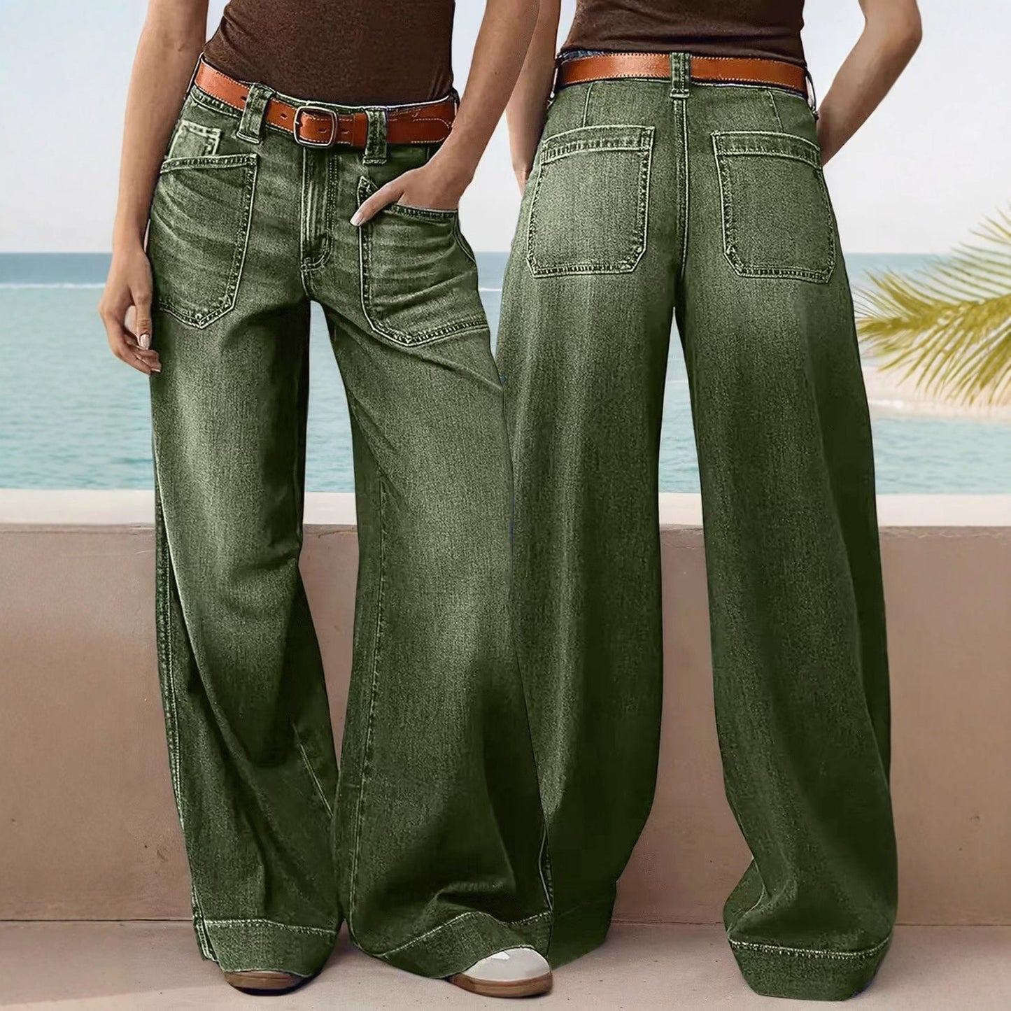 Comfortable Loose Slimming Ladies Straight Denim Jeans