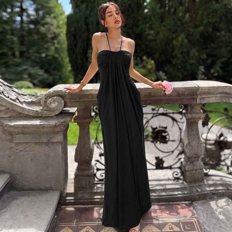Women's Style Pure Color Tied Sexy Backless Clothing