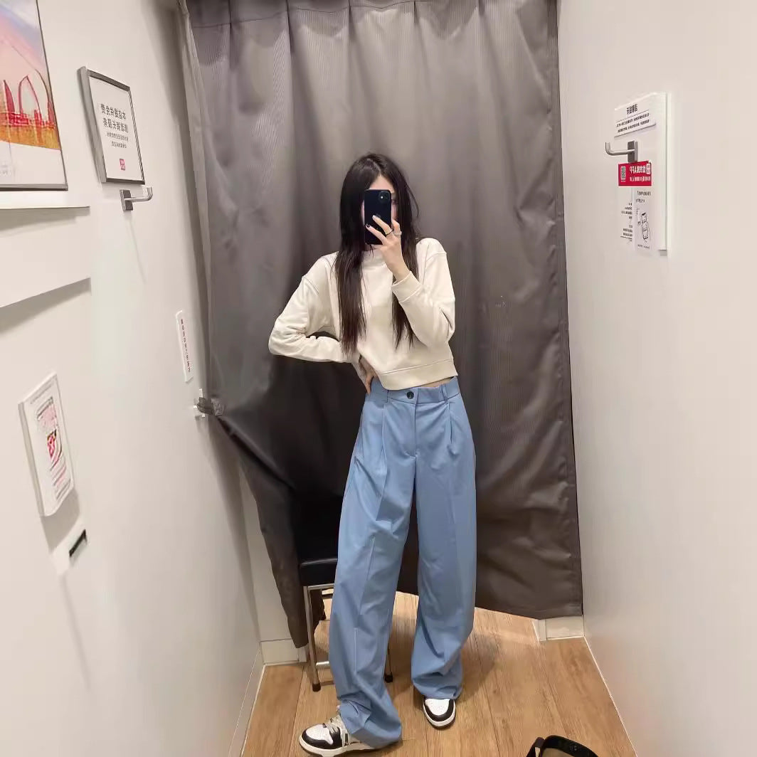 Women's Commute Style Casual Front Pleated High Pants