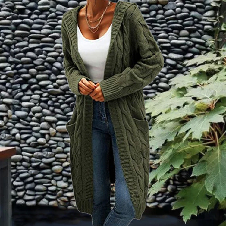 Women's Twist Braid Idle Style Mid-length Sweaters
