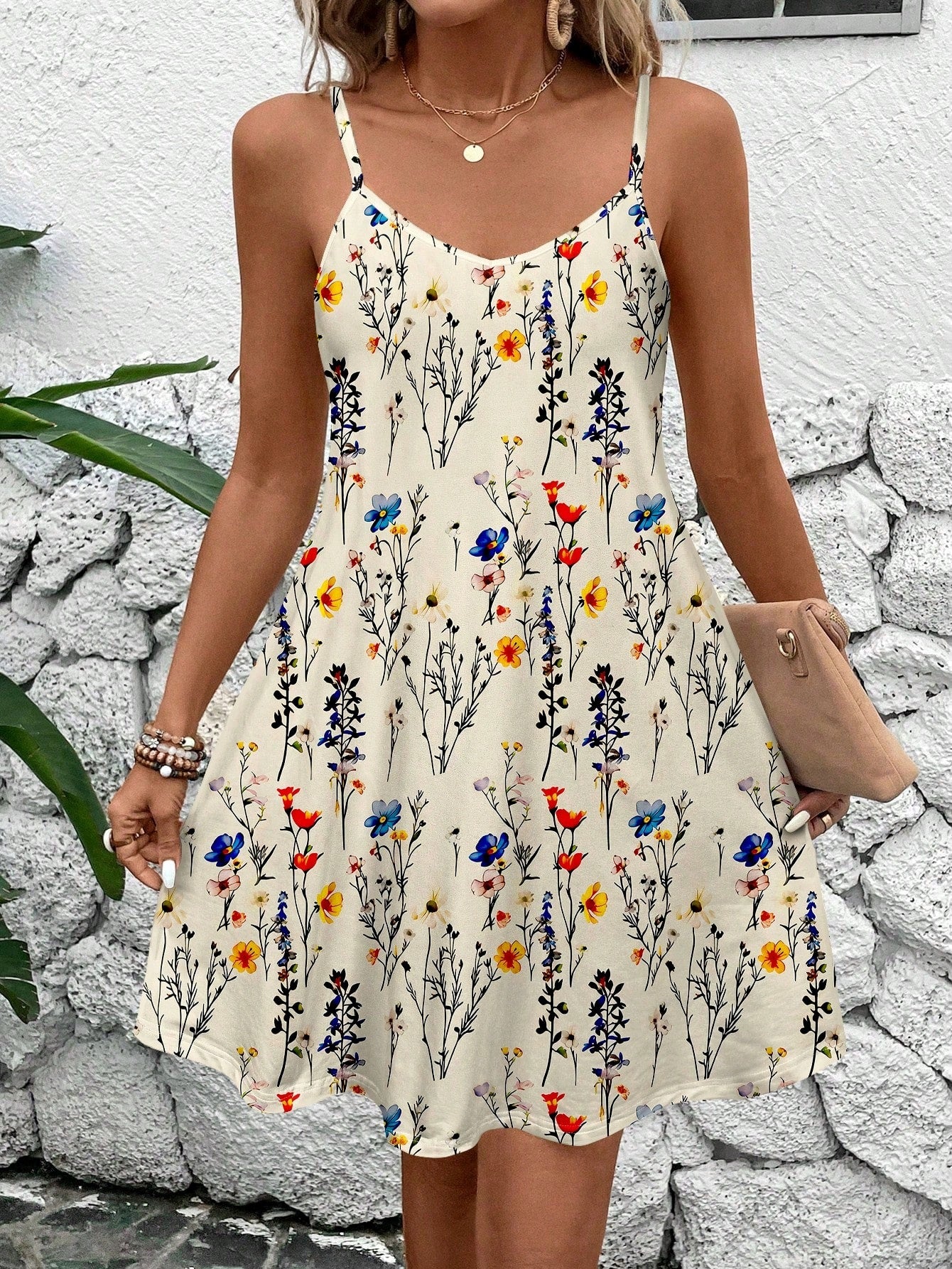 Summer Fashion Round Neck Printed Sleeveless Dress