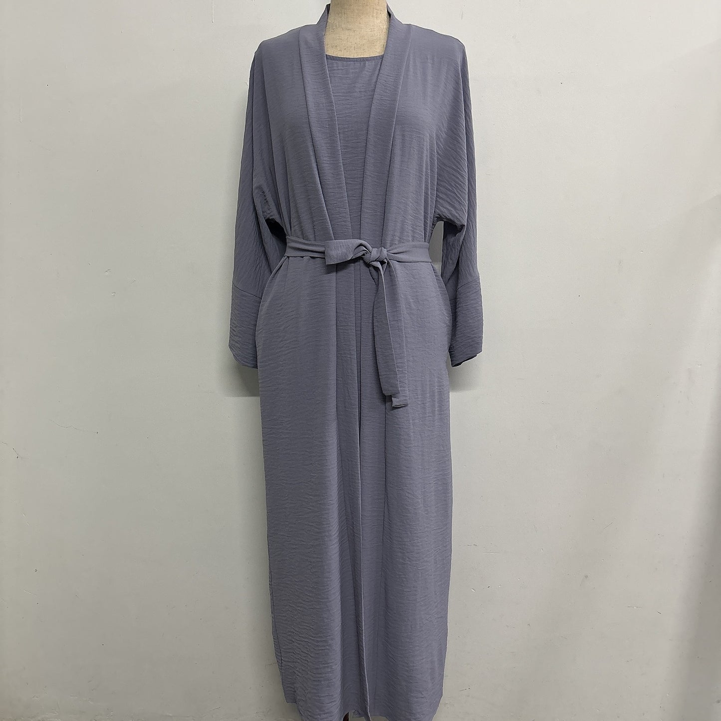Pattern Elegant Belt Long Sleeve Two-piece Suits