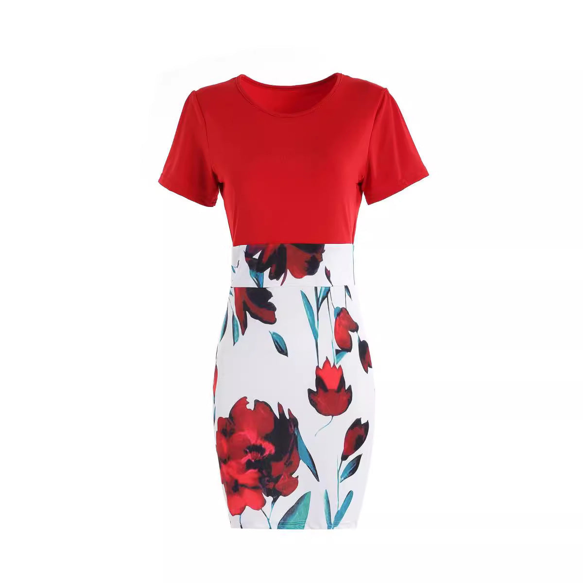 Unique Women's Autumn Flower Sheath Large Clothing