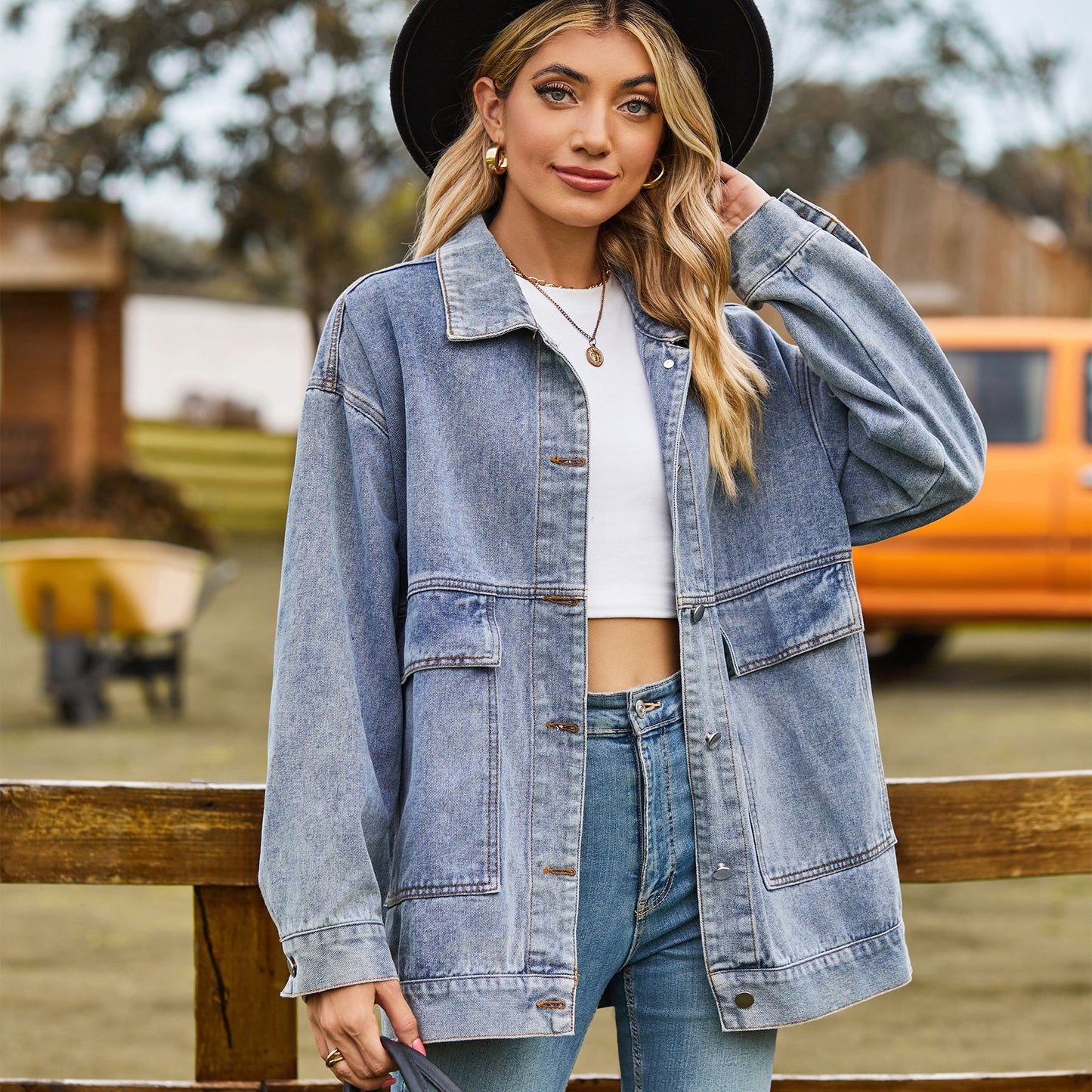 Women's Slimming Retro Classic Loose Denim Casual Jackets