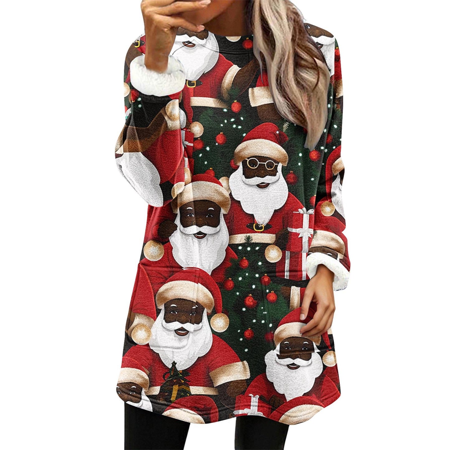Christmas Snowman Digital Printing Casual Wide-sleeved Veet Women's Sweater, Sweater
