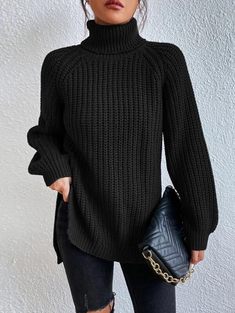 Women's Turtleneck Mid-length Soft Comfortable French Dress Sweater