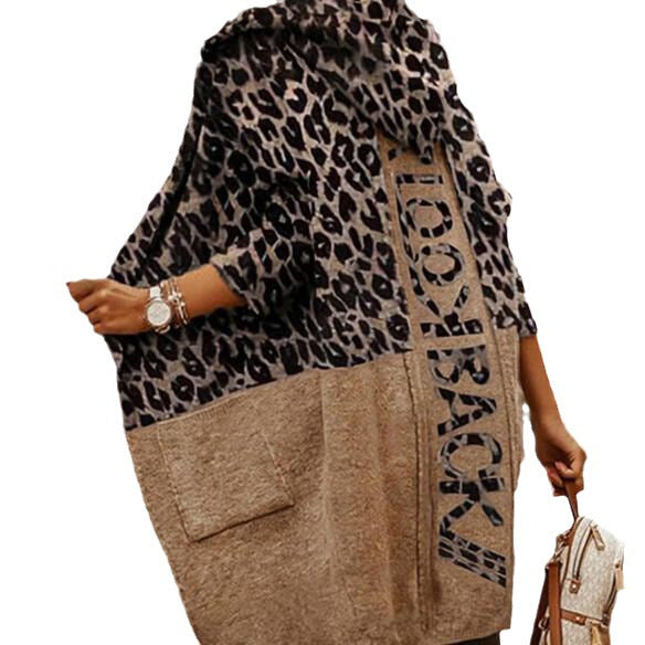 Women's Mid-length Trendy Loose Letter Splicing Hooded Sweaters