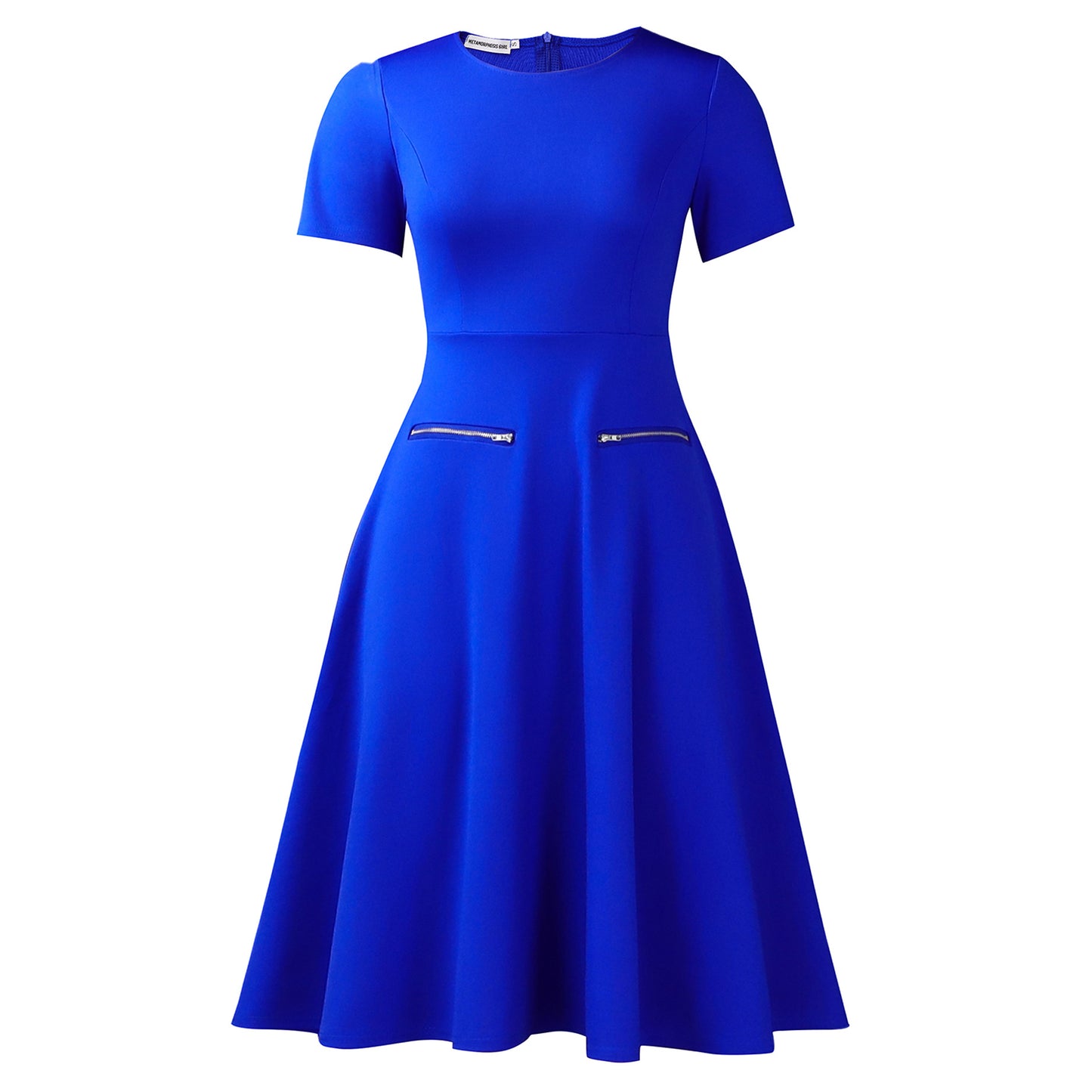 Women's Elegant Temperament Round Neck Waist Trimming Slimming Dress