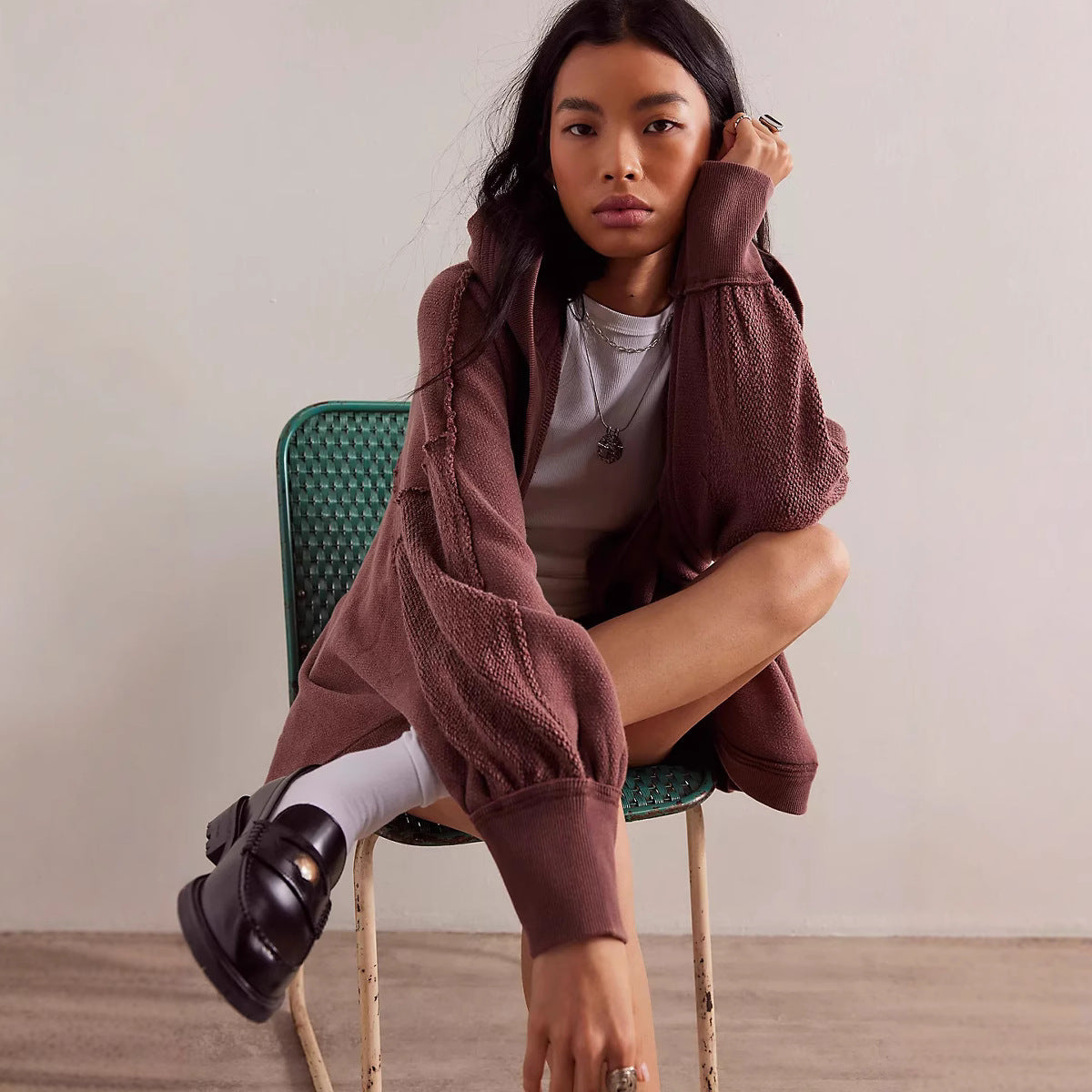 Women's Retro Sports Hoodie Fashion Casual Sweaters