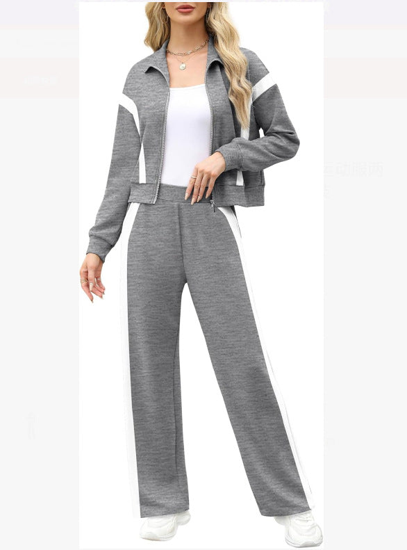 Women's Autumn Two-piece Sportswear Trousers Set For Fashion Casual Suit