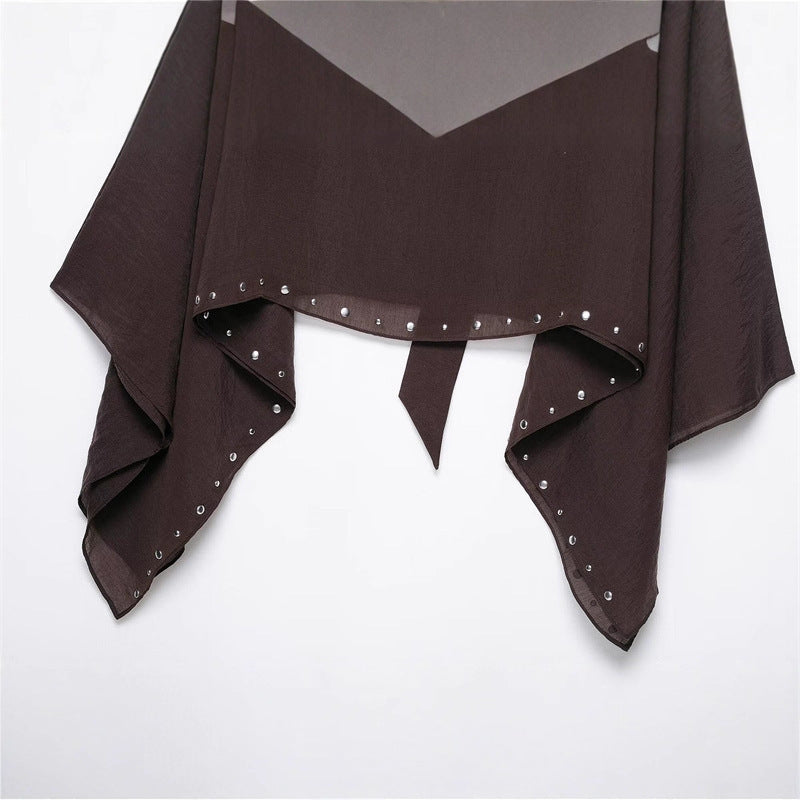 Women's Summer Simple Rivets Scarf Cape Coats