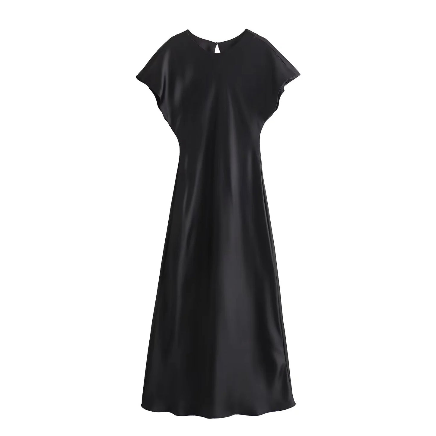 Women's Silk Satin Texture Solid Color Sleeveless Dresses