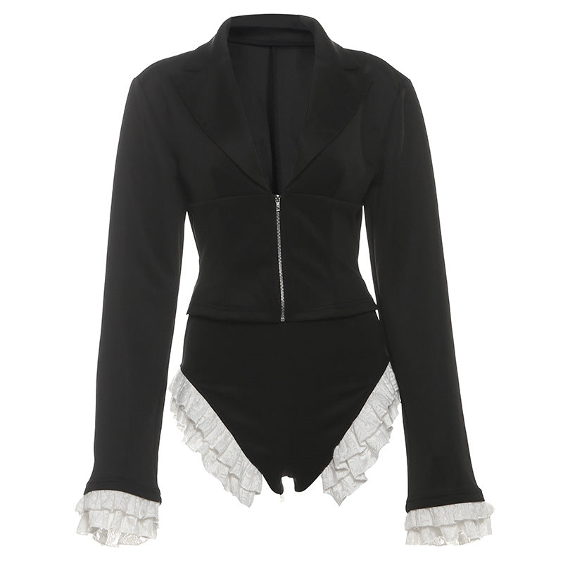 Women's Elegant Sexy Deep Zipper Slim Fit Suits