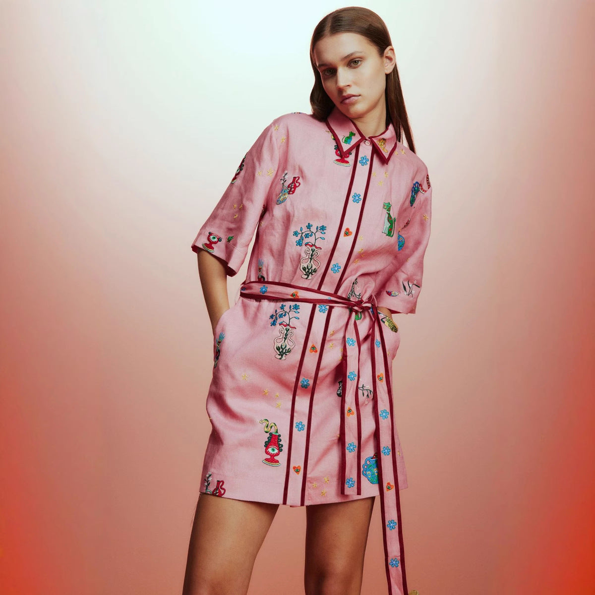 Casual Fashion Linen Shirt Temperament Wild Dress