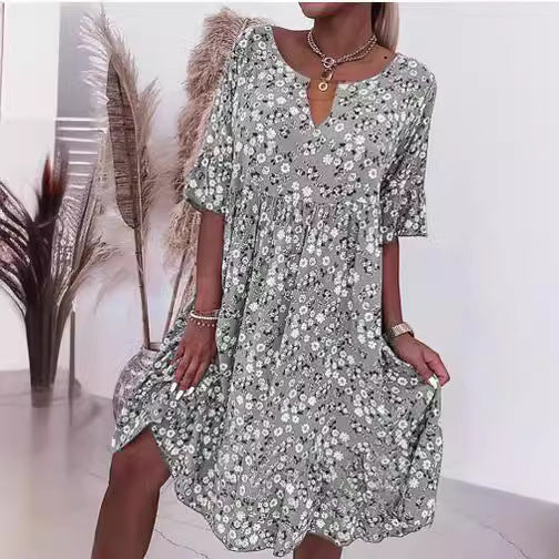 Charming Summer Fashion Flower Printed Dress Dresses