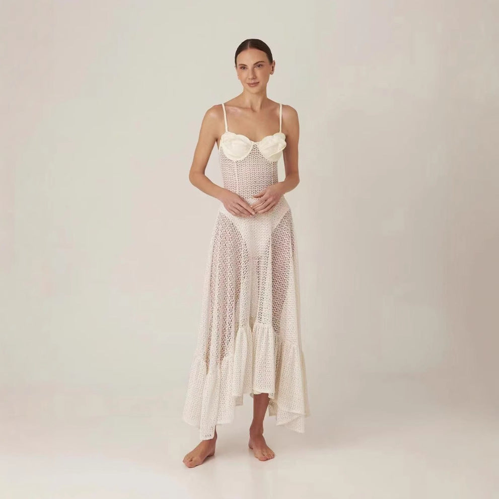 Design Flower Lace Large A- Swing Dresses
