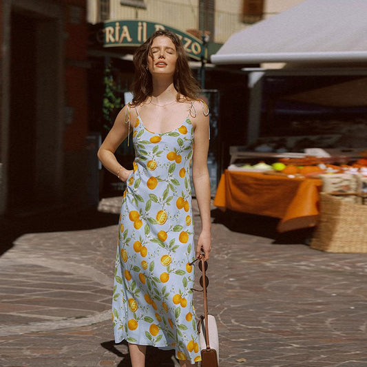 Lace Up Long Dress Oblique Cut Style Slim Dresses