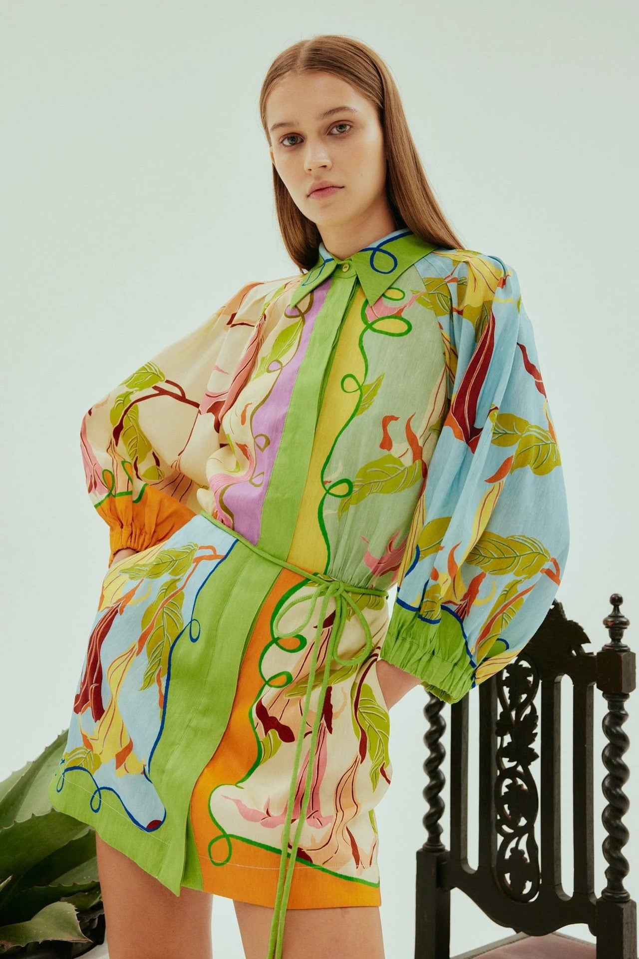 Casual Women's Linen Personalized Stylish Print Dress