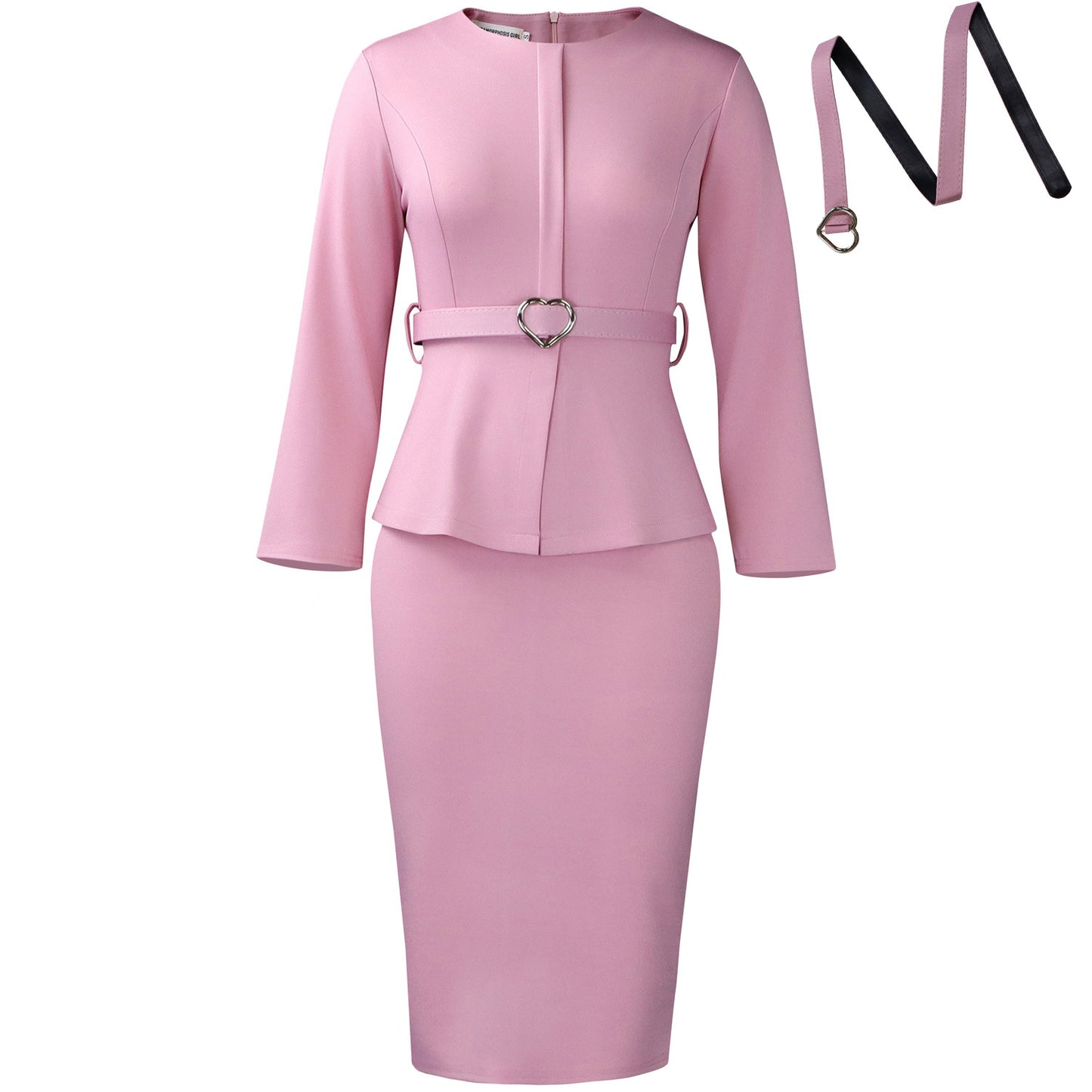 Women's Fashion Round Neck Temperament Ol Pencil Skirts