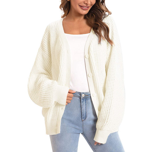 Women's Net Small Batch Knitted Single-breasted Loose Sweaters